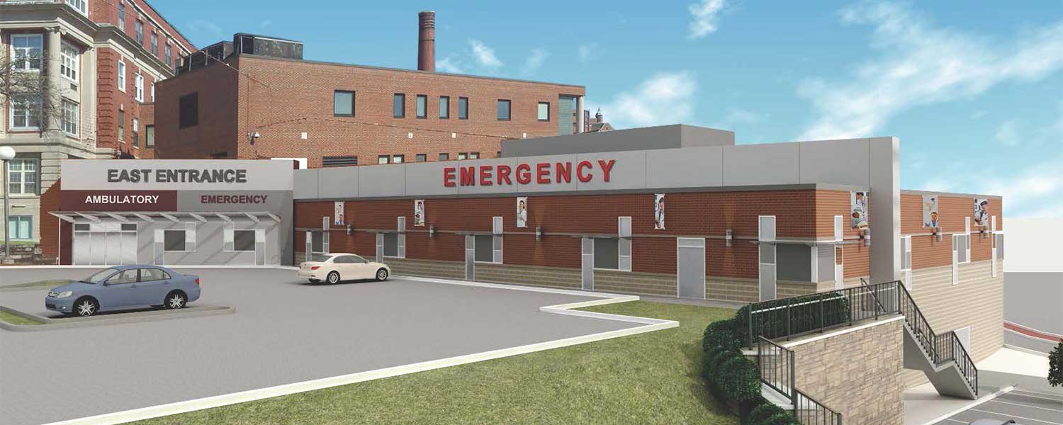 Rendered image of Roger Williams Medical Center Emergency Department Addition