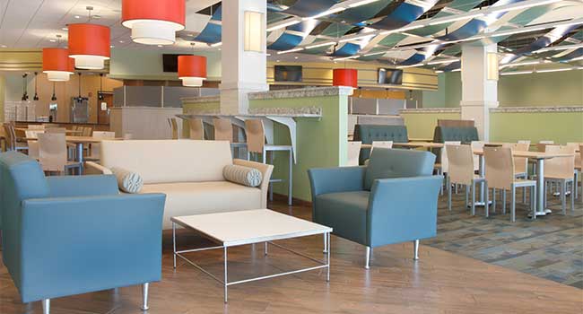 Photo of interior of Johnson & Wales University Hospitality Center